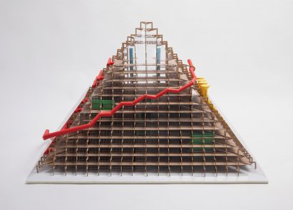 an architectural model of a pyramid