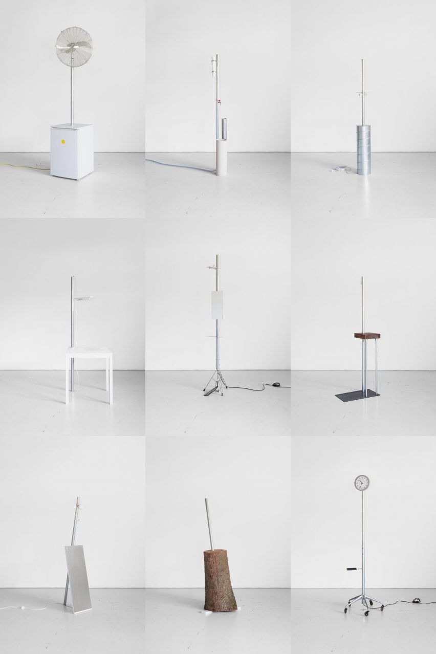 multiple photographs of objects in tones of white