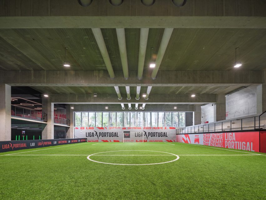 Interior football pitch