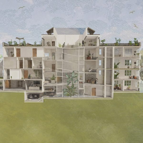 a visualisation of a white building