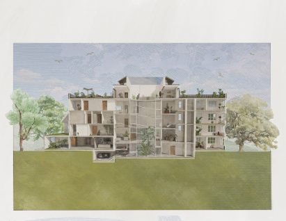 a visualisation of a white building