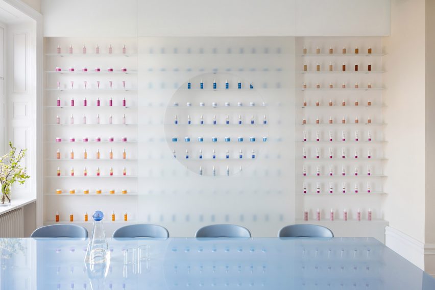 Lumene Waterfall bar with products on display