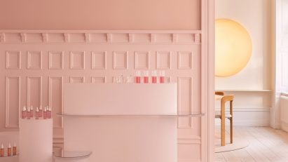 Pink room at Lumene showroom