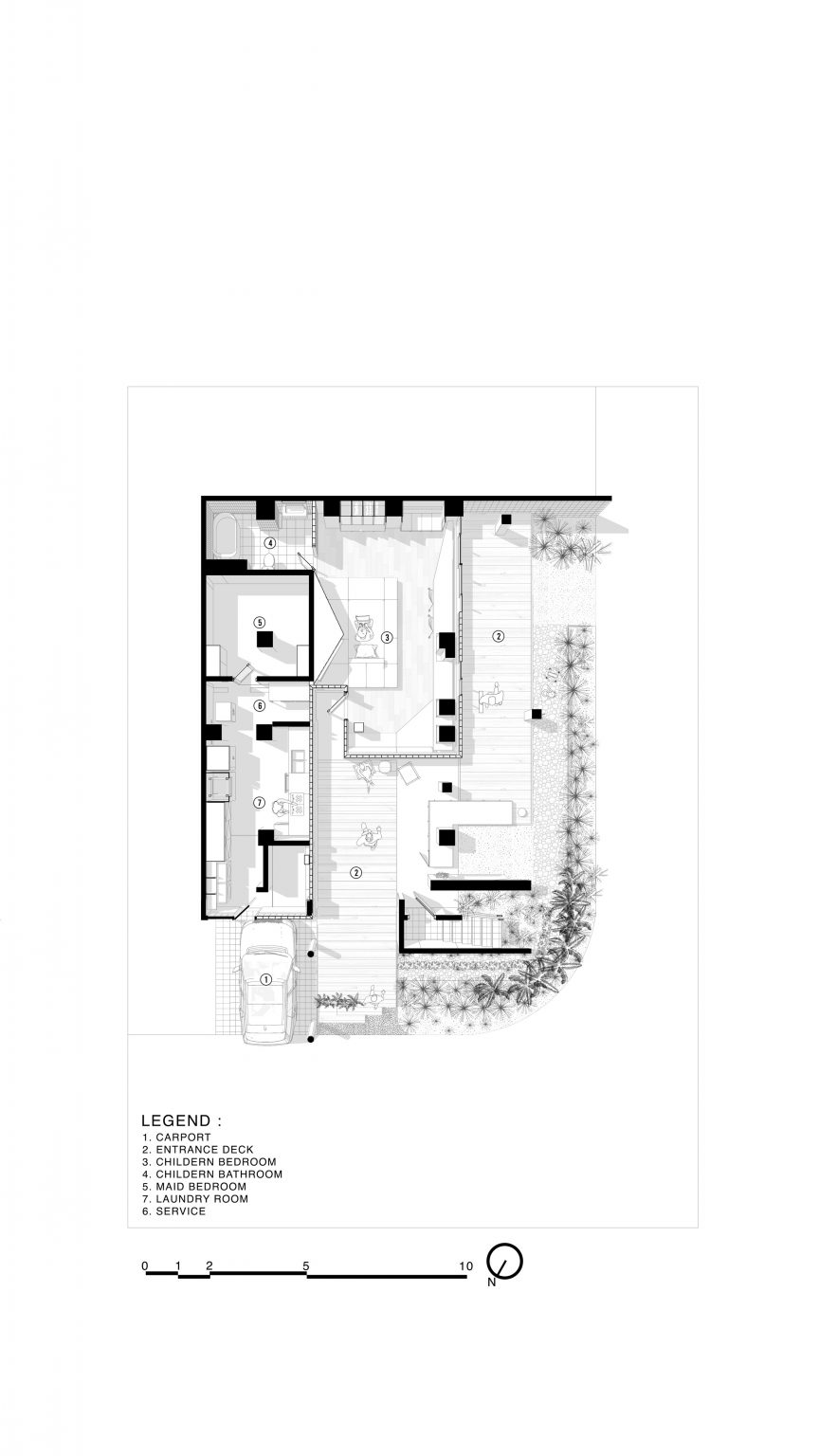 Ground floor plan of Attic Above Garden by RAD+ar