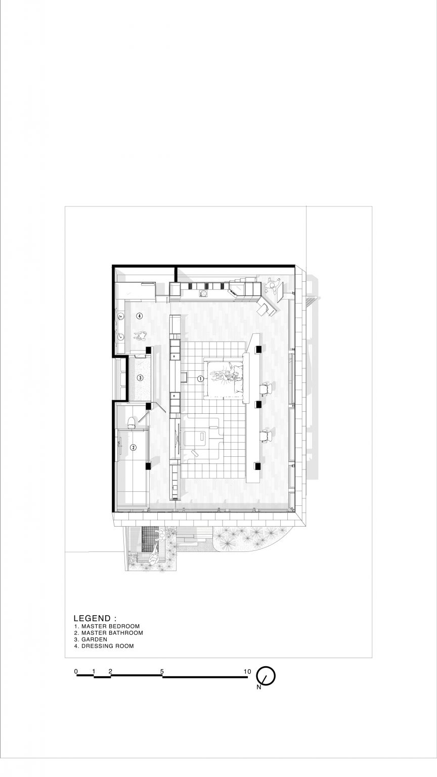 Second floor plan of Attic Above Garden by RAD+ar