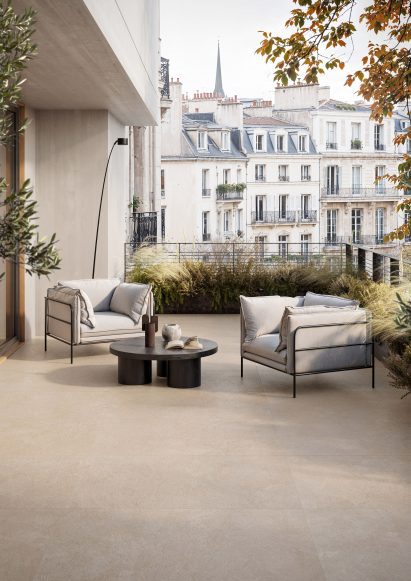 Beige and Tortora Lithos tiles by Casalgrande Padana