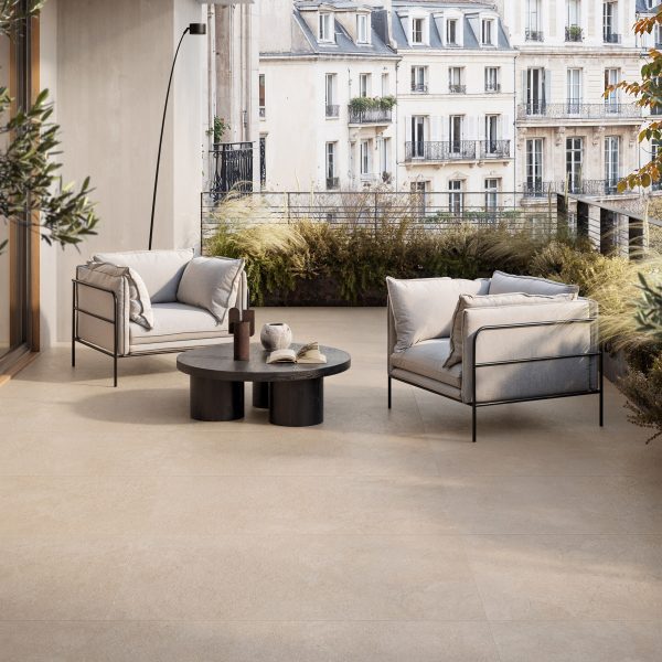 Beige and Tortora Lithos tiles by Casalgrande Padana