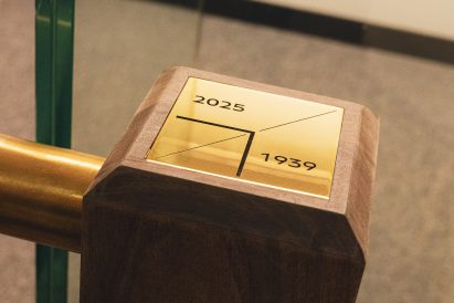 Brass-plated stair post