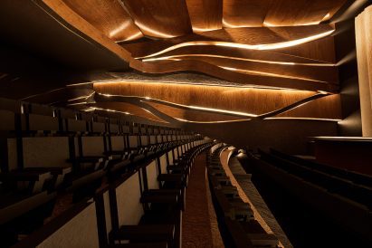 a visualisation of an interior in tones of brown