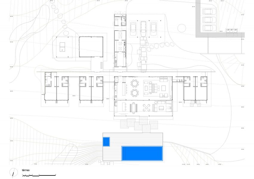 Floor plan of Jurumirim House by Nitsche Arquitetos