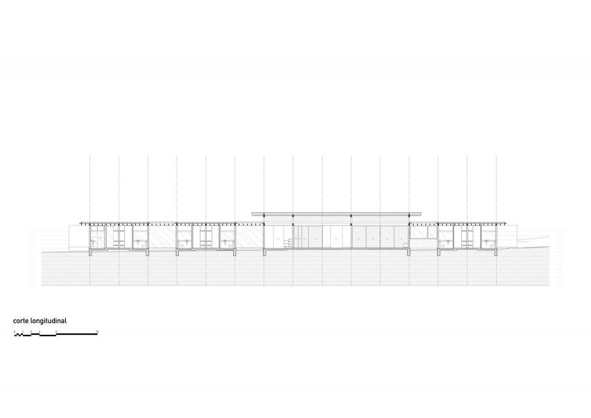 Long section of Jurumirim House by Nitsche Arquitetos