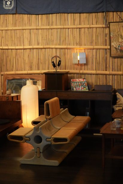 Modular concrete bench in Toronto restaurant