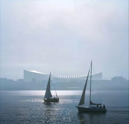 View towards civic centre by Snøhetta and Benthem Crouwel Architects