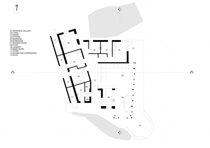 Floor plan of Cruit Island house by Pasparakis Friel