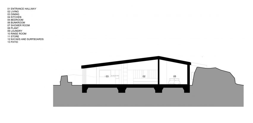 Section of Cruit Island house by Pasparakis Friel