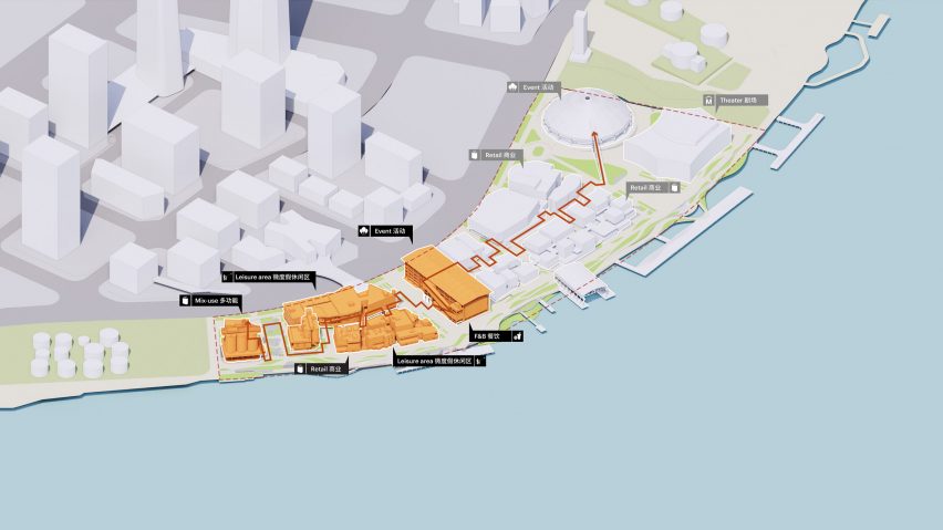 Diagram of the Gate M West Bund Dream Center by MVRDV