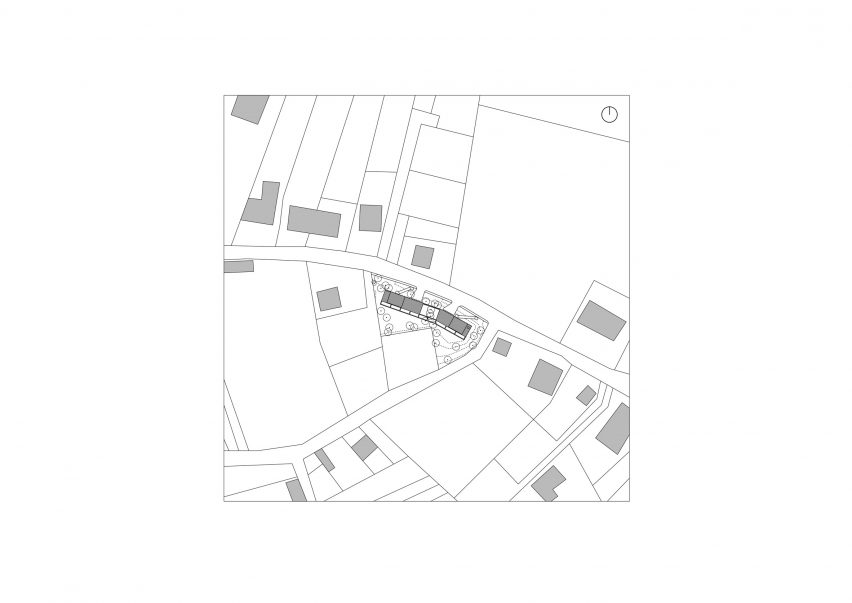 Site plan of Double Villa Bukovac house in Zagreb by Njiric+ Arhitekti
