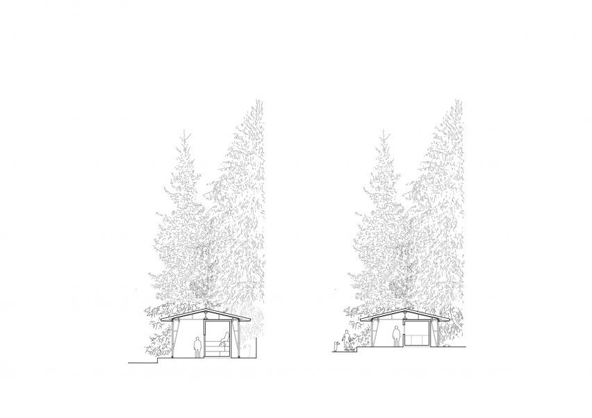 Sections of Forest Pool by Mjolk Architekti and Marie Vondrakova
