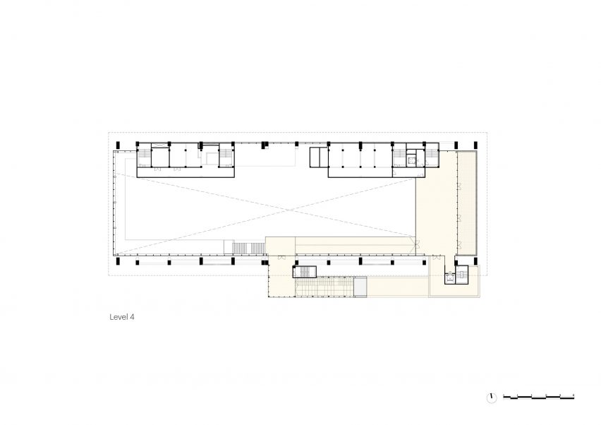 Third floor plan of the factory transformation at Gate M West Bund Dream Center by MVRDV
