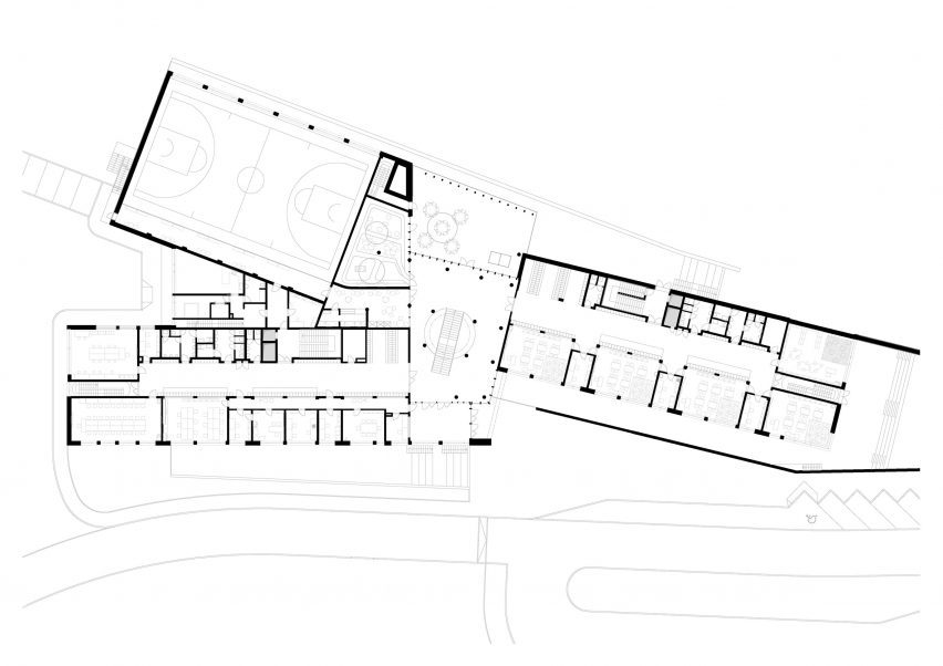 Plan of Frič Brothers Elementary School by Atelier 6