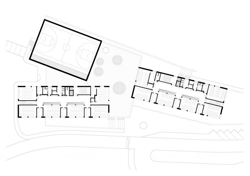 Plan of Frič Brothers Elementary School by Atelier 6