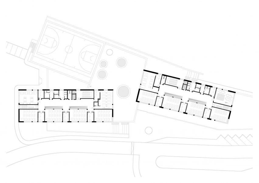 Plan of Frič Brothers Elementary School by Atelier 6