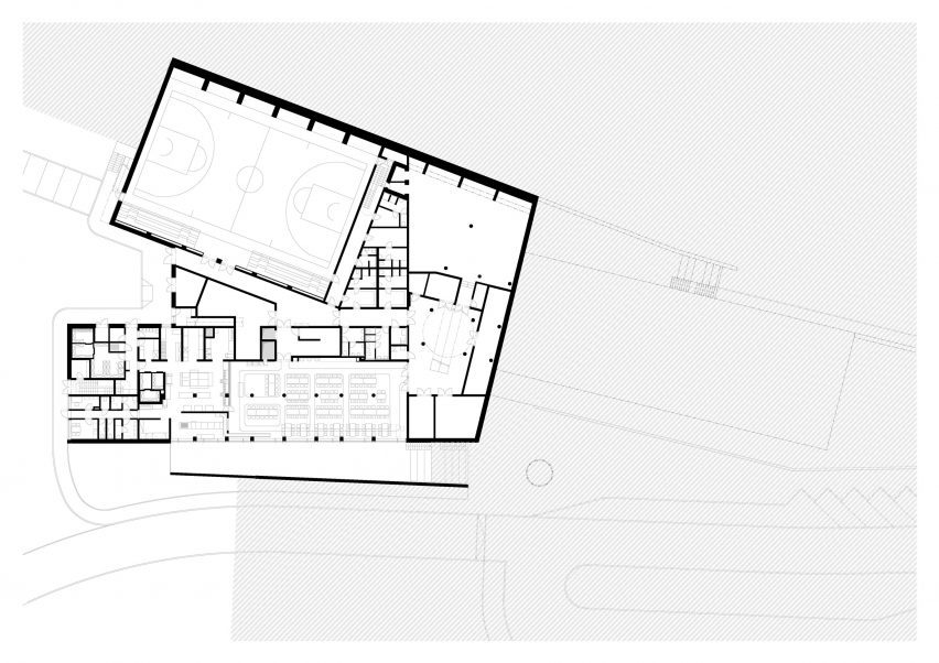Plan of Frič Brothers Elementary School by Atelier 6