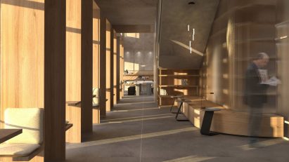 Visualisation showing the interior of an education centre