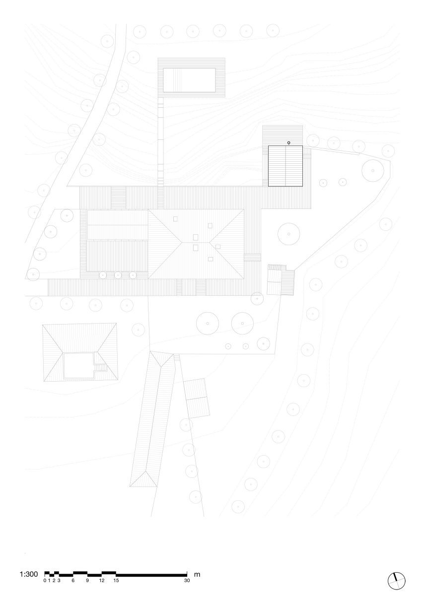 Site plan of Fienile N by Fōntego Architettura