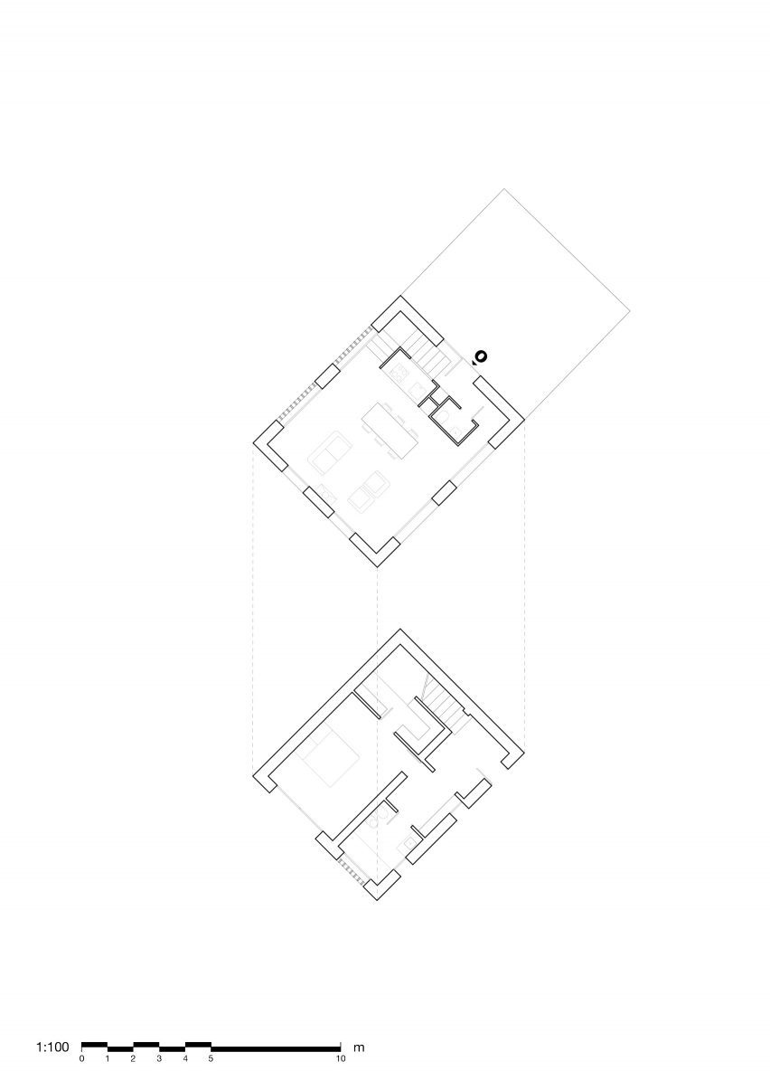 Floor plans of Fienile N by Fōntego Architettura