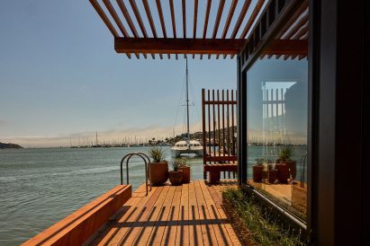 View from floating sauna