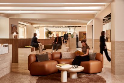 Foyer in Forum co-working at Sixty-five Dover in Cremorne, Melbourne, by Foolscap Studio