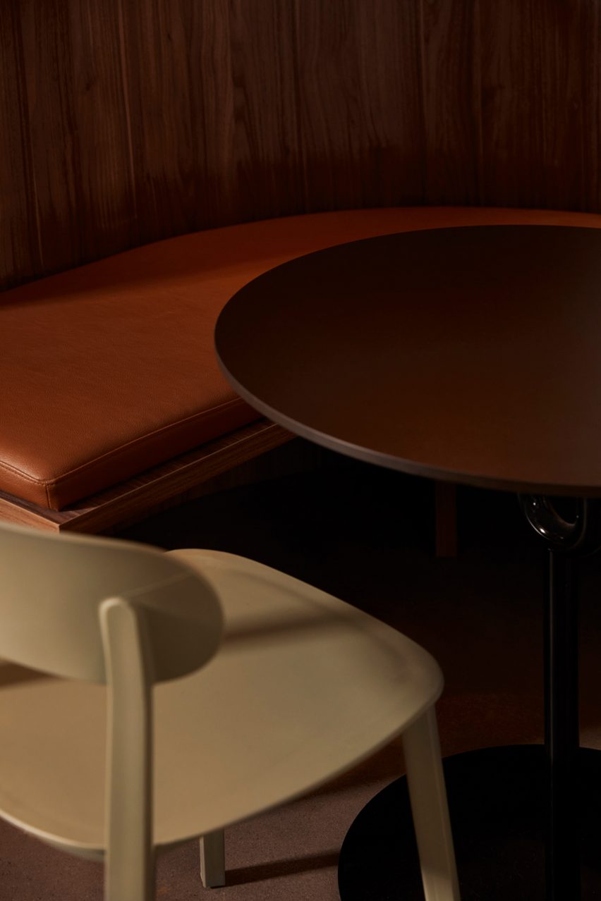 Table and chair in Forum co-working at Sixty-five Dover in Cremorne, Melbourne, by Foolscap Studio