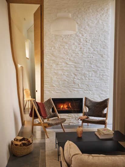 Living area with fire