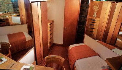 Compact bedroom in the Toyhill House