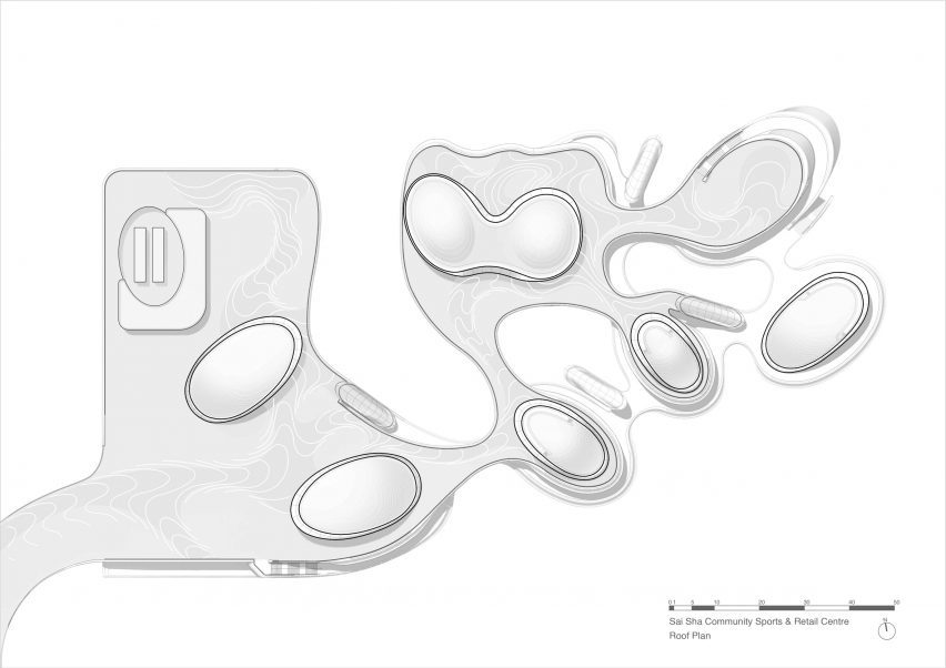 Roof plan of Go Park Sai Sha by Zaha Hadid Architects