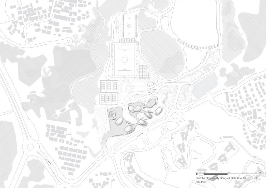 Site plan of Go Park Sai Sha by Zaha Hadid Architects