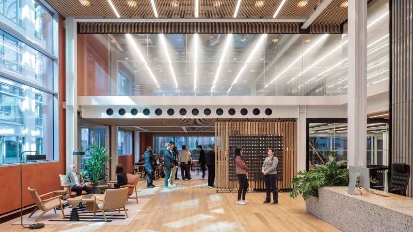 Interior of Edenica office building in London by Fletcher Priest Architects