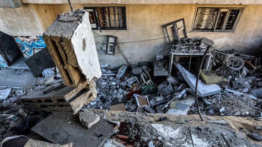 Destroyed buildings in Gaza. Photo via Shutterstock