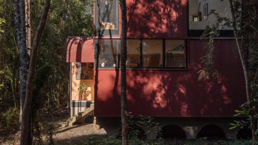 Red clad house in Chile