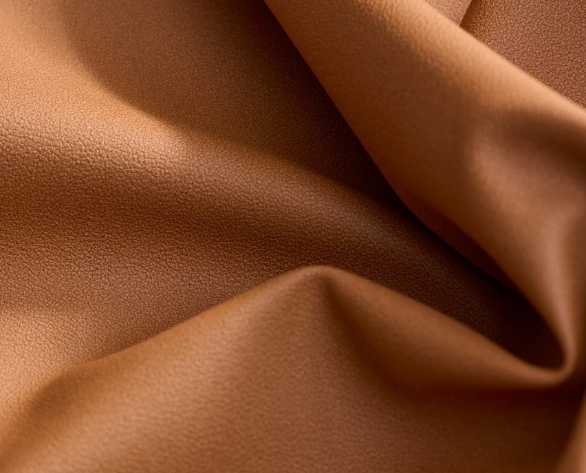 Photo of Hyphyn performance vinyl in a tan brown colour, crumpled to show pliability