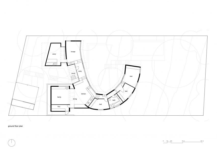 Plan of Coil House by Karen Abernethy Interiors and Architecture