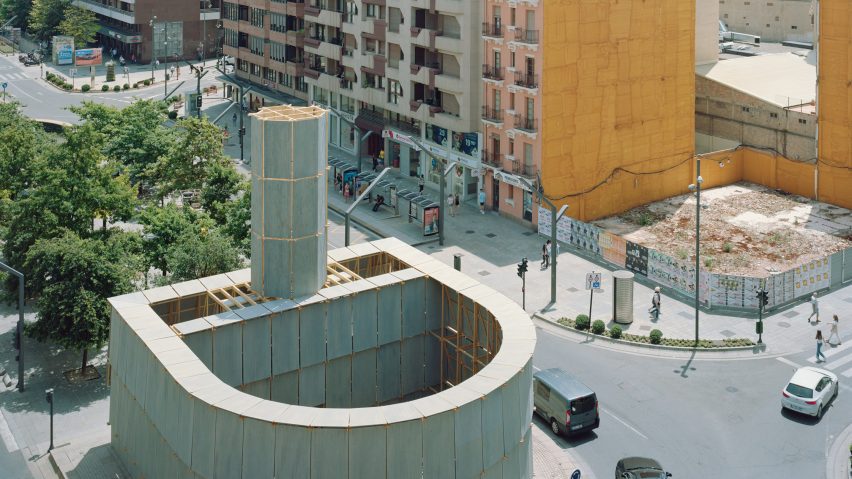 Leopold Banchini transforms roundabout into “intimate and communal” public bathhouse