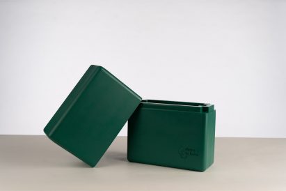 Green box on white backdrop