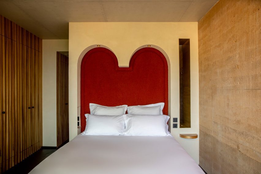 Bedroom with alcove in French hotel