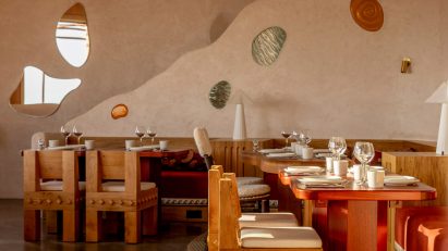 Interiors of Teos restaurant at Mylos Hotel