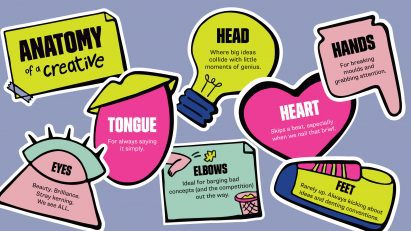 an image of multiple illustrations in tones of pink, yellow and blue