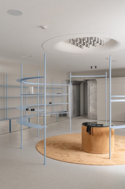 Circular display shelving in Njoy sex shop in Kyiv by Nastia Mirzoyan