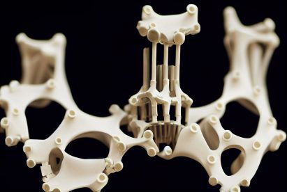 a photograph of a white abstract model
