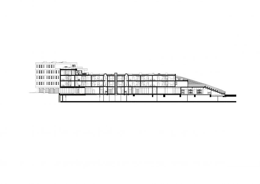 Section of the Roelevard development in Roeselare, Belgium, by Snøhetta and B2Ai